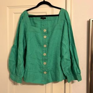 J. Crew summer jacket or top in emerald green